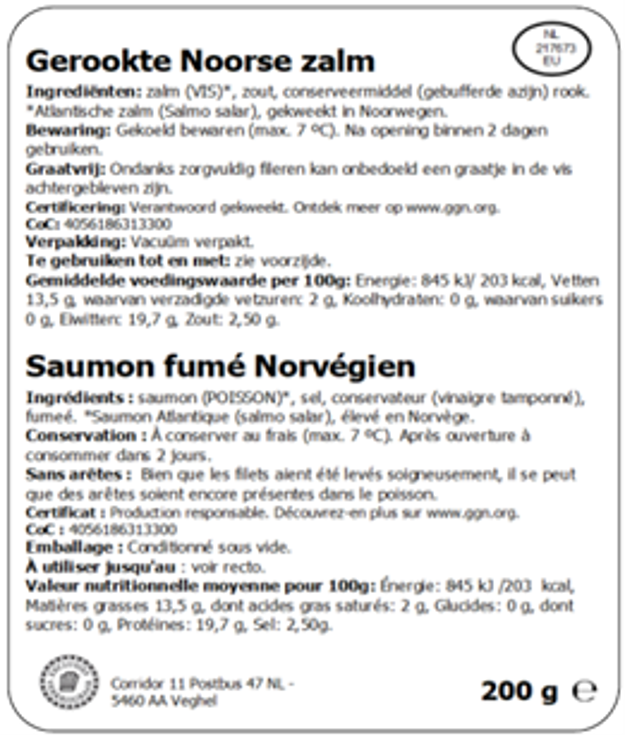 Gerookte Noorse Zalm 200g